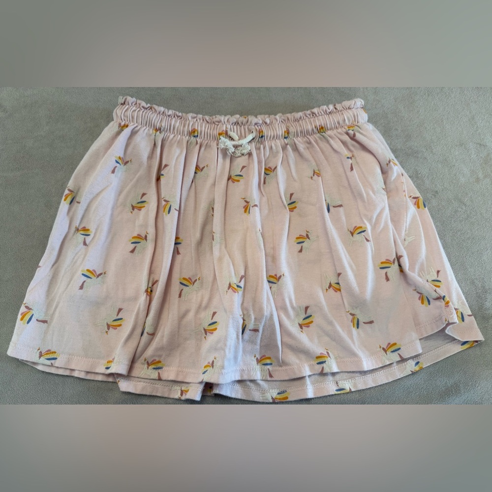 Cat & Jack Girls Skort Size 10/12 Pink Unicorn Print Elastic Waist Skort Skirt